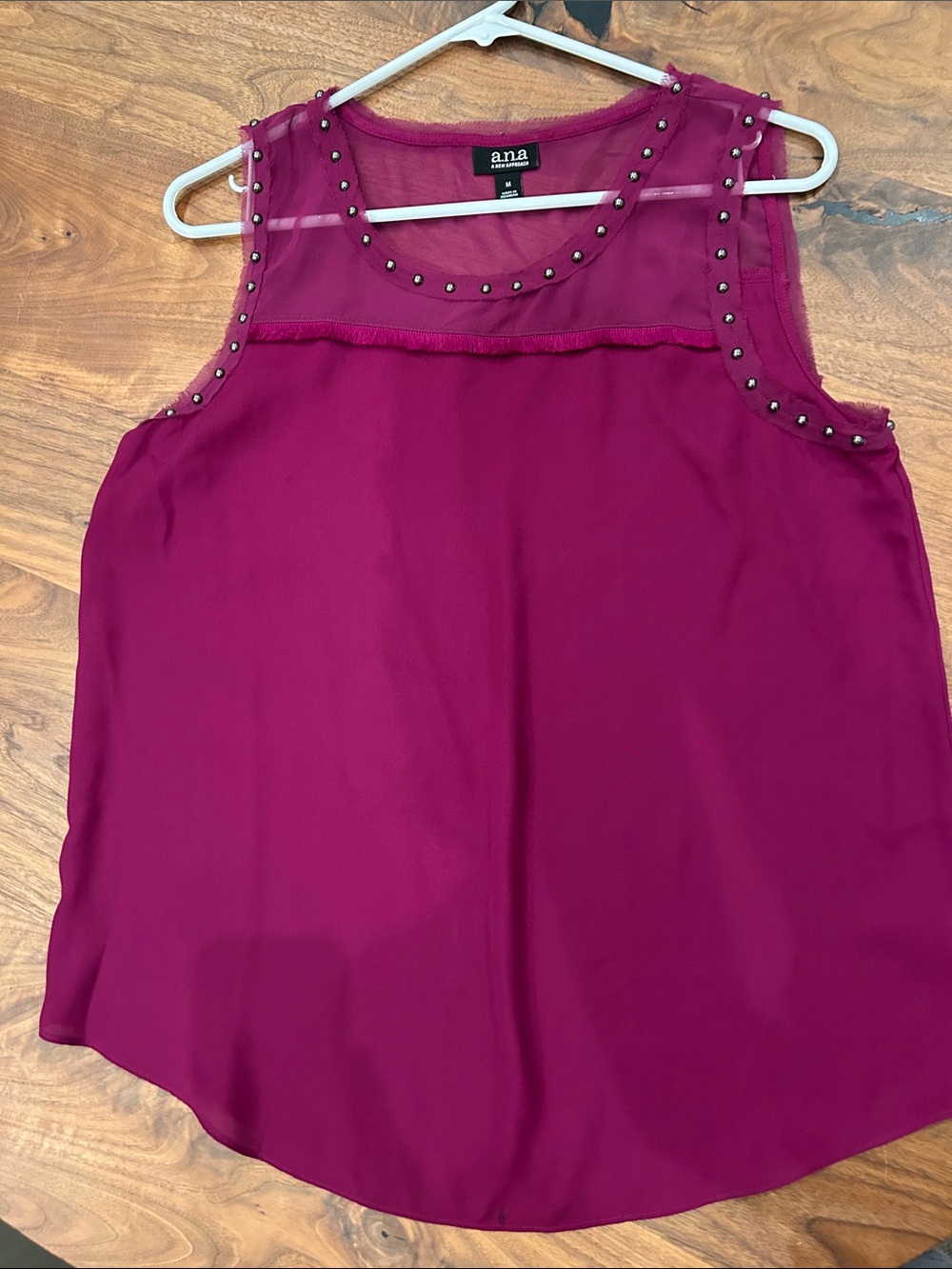 a.n.a Fuchsia Sleeveless Stud-Trim Camisole